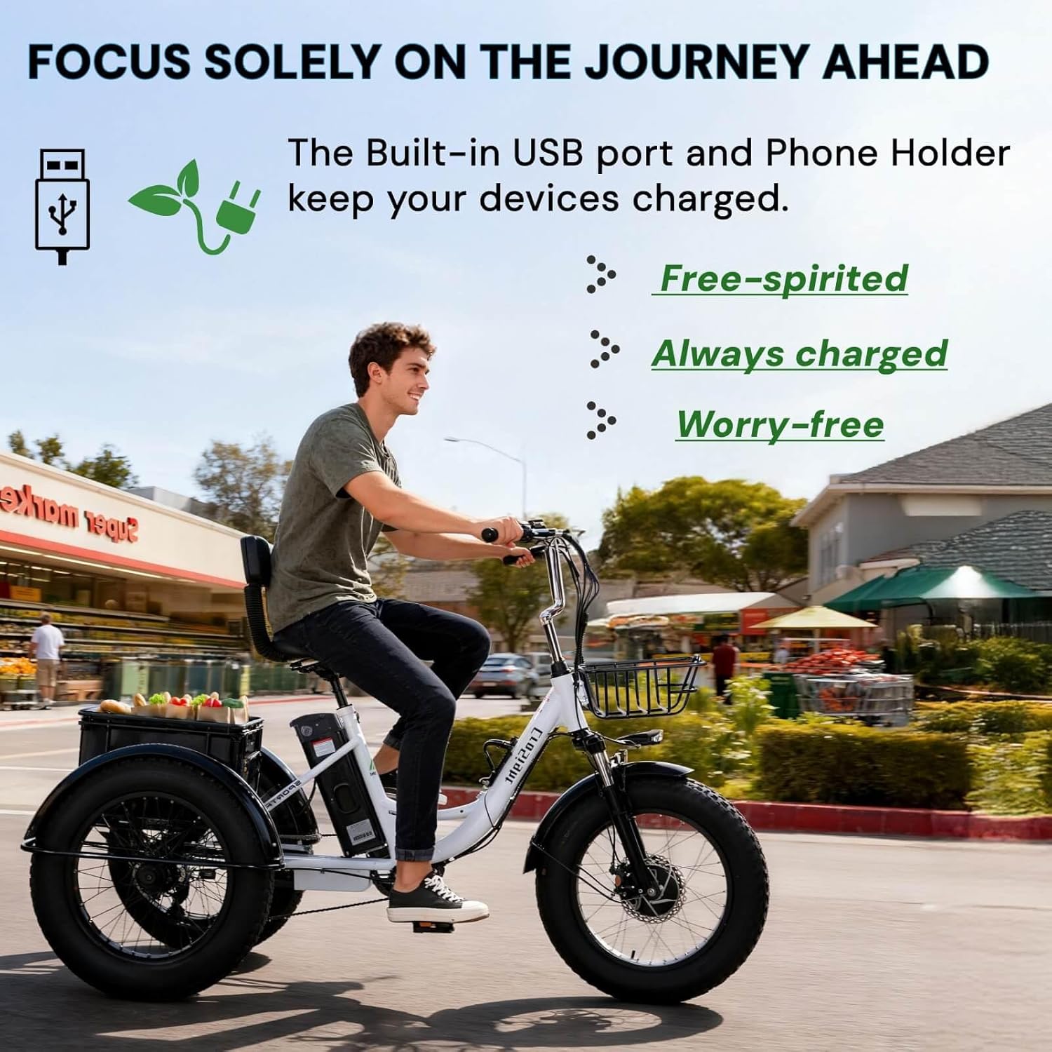CroSight T3 USB charging port and phone holder for everyday rides