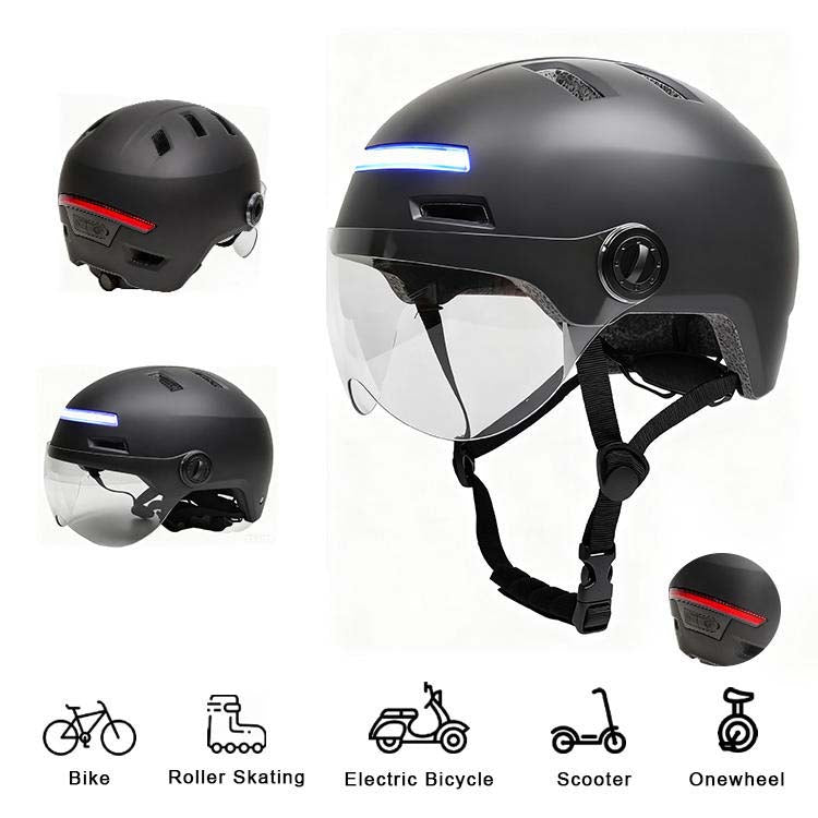 Durable Adult Ebike Helmet with LED Rear Light and Reflective Strips, High-Quality Urban Cycling And Scooter Helmet