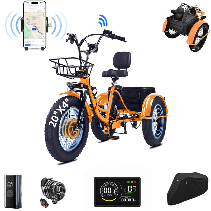 Triciclo elétrico dobrável inteligente CroSight 2.0 com Bluetooth