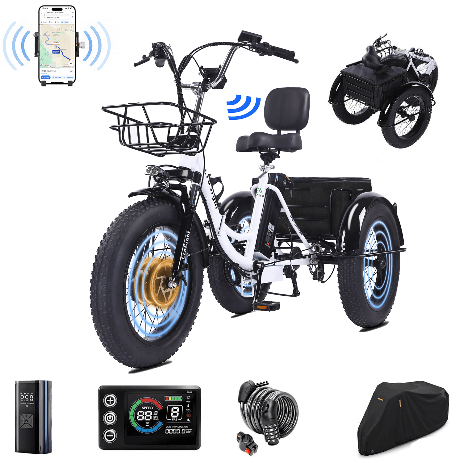 CroSight 2.0 Smart Bluetooth Foldable Electric Trike
