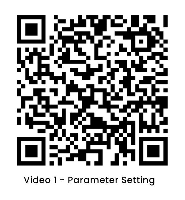 QR code for the Video 1 parameter setting guide.
