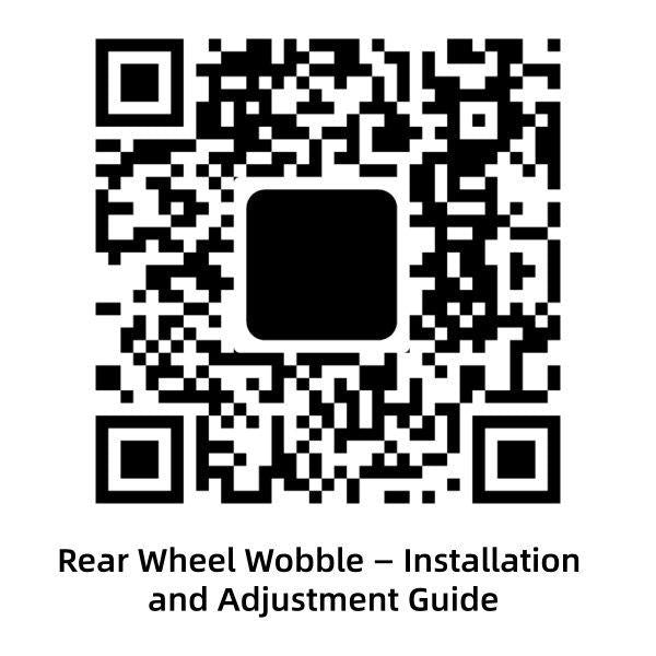 QR code for the rear wheel installation and adjustment guide.
