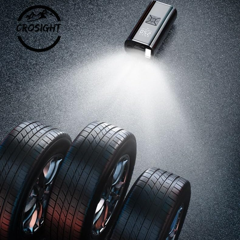 Portable Tire Inflator Air Compressor, DC Digital Car Tire Pump with LED Light, Auto Shut-Off, Fast Inflation for Car, Bike, Motorcycle, Ball & Other Inflatables