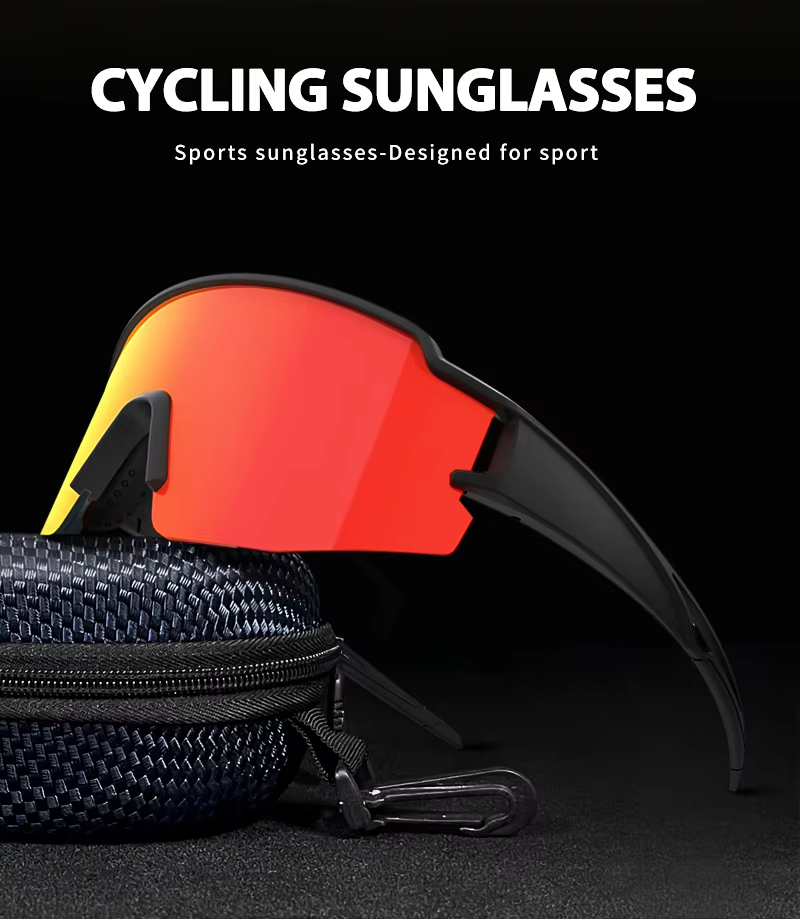 UV Protection Cycling Sunglasses with Interchangeable Lenses, Sport Bike Eyewear for Road & Mountain Cycling