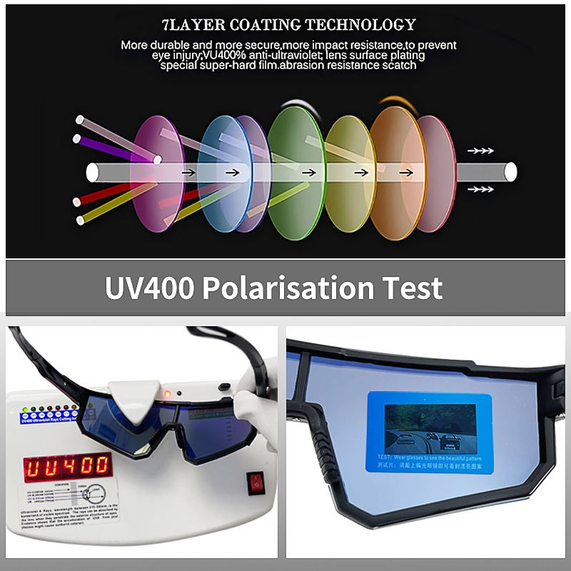 UV Protection Cycling Sunglasses with Interchangeable Lenses, Sport Bike Eyewear for Road & Mountain Cycling