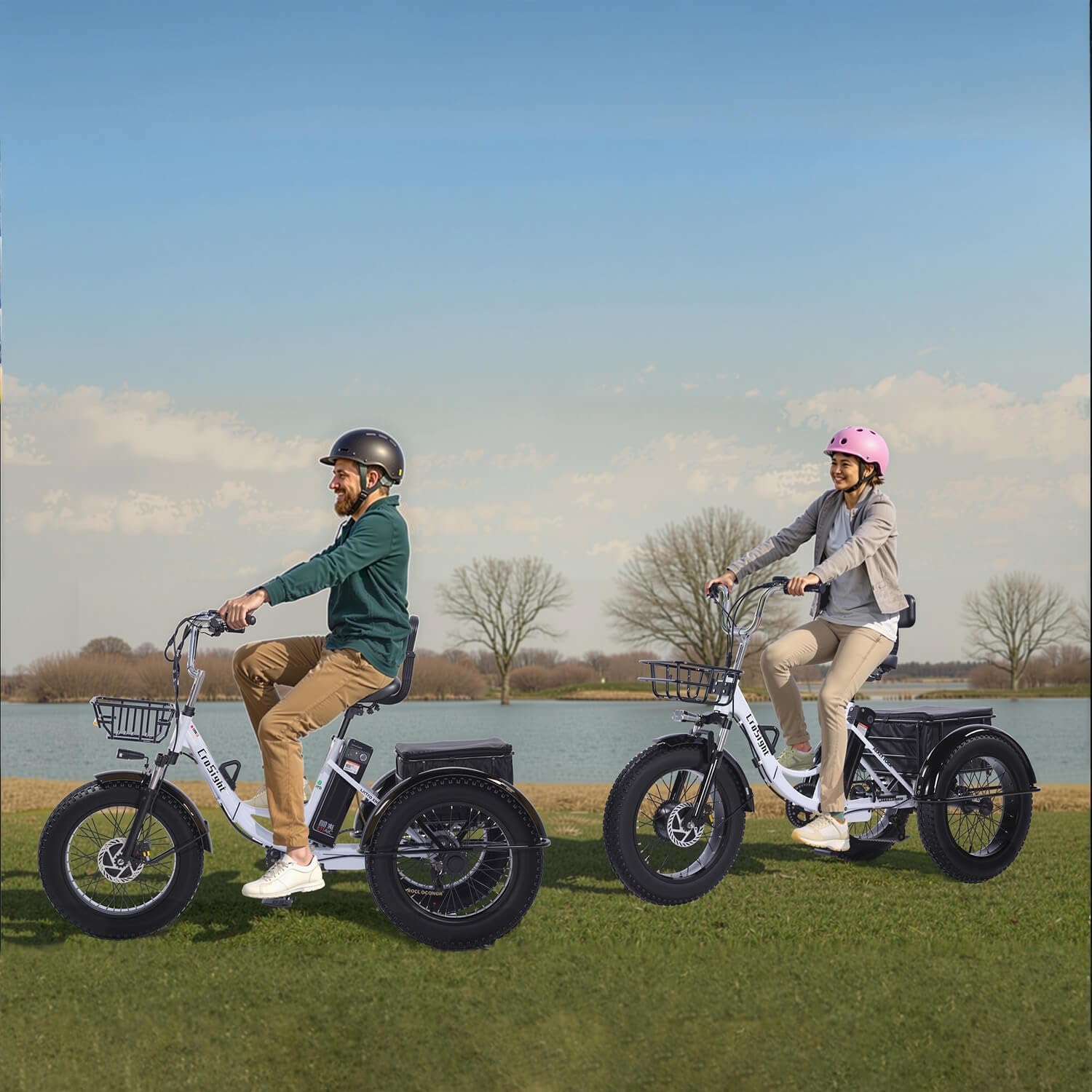 Electric Tricycle for Adults, 20"x4" Fat Tire Electric Trike,750W(Peak 1700W) 48V 20Ah,3 Wheel Folding Electric Tricycle, 22MPH 75KM 7 Speed Bicycle
