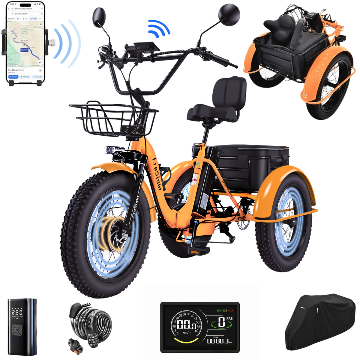 CroSight 2.0 Smart Bluetooth Foldable Electric Trike
