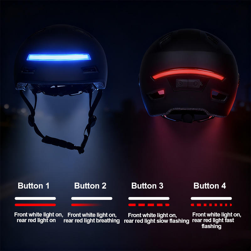 Durable Adult Ebike Helmet with LED Rear Light and Reflective Strips, High-Quality Urban Cycling And Scooter Helmet