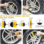 20PCS Auto Detailing Brush Drill Cleaning Set, Car Cleaning Tools Kit for Interior & Wheels