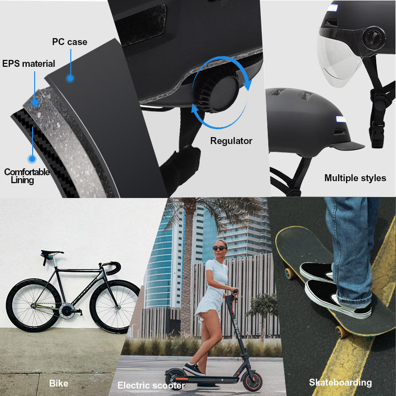 Durable Adult Ebike Helmet with LED Rear Light and Reflective Strips, High-Quality Urban Cycling And Scooter Helmet