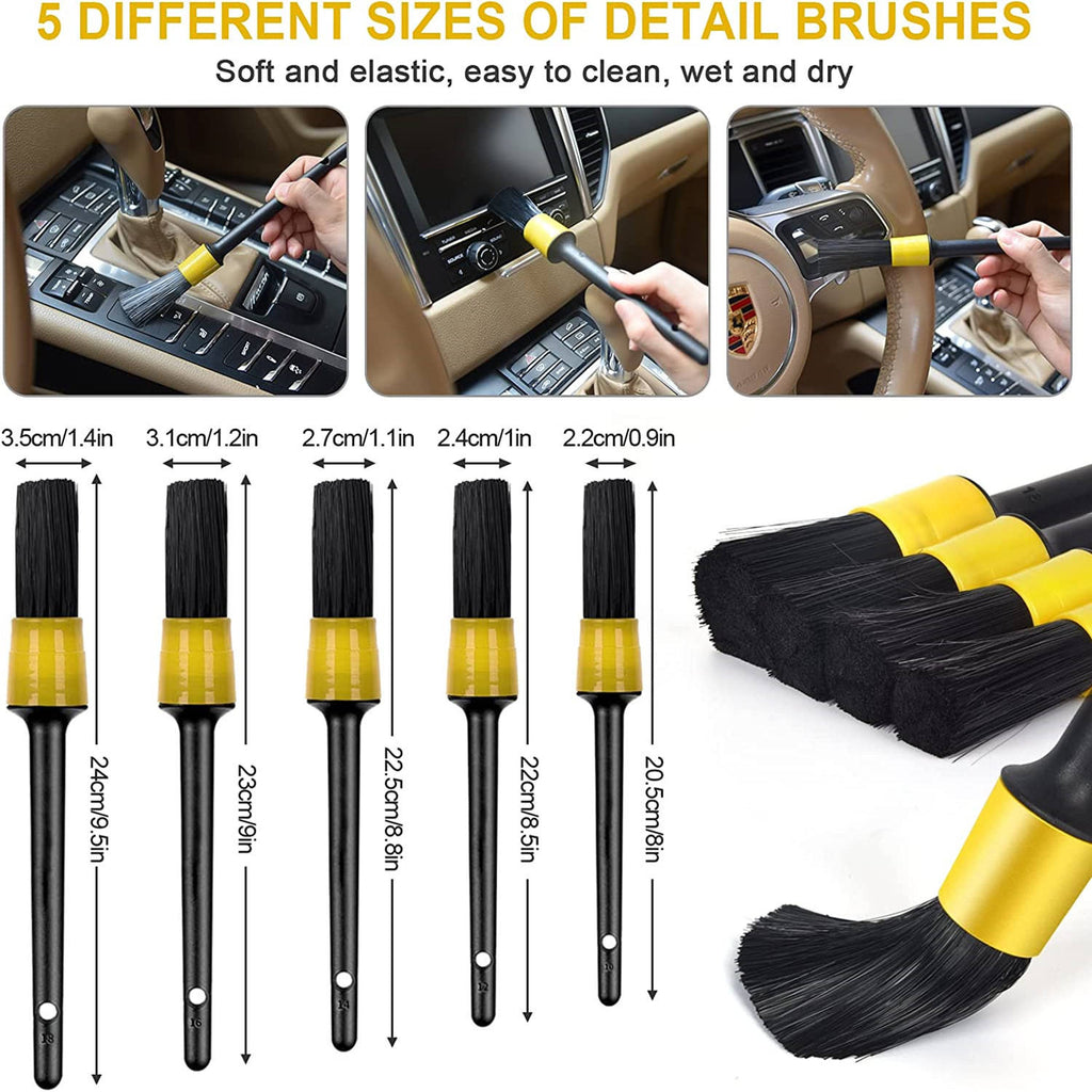 20PCS Auto Detailing Brush Drill Cleaning Set, Car Cleaning Tools Kit for Interior & Wheels