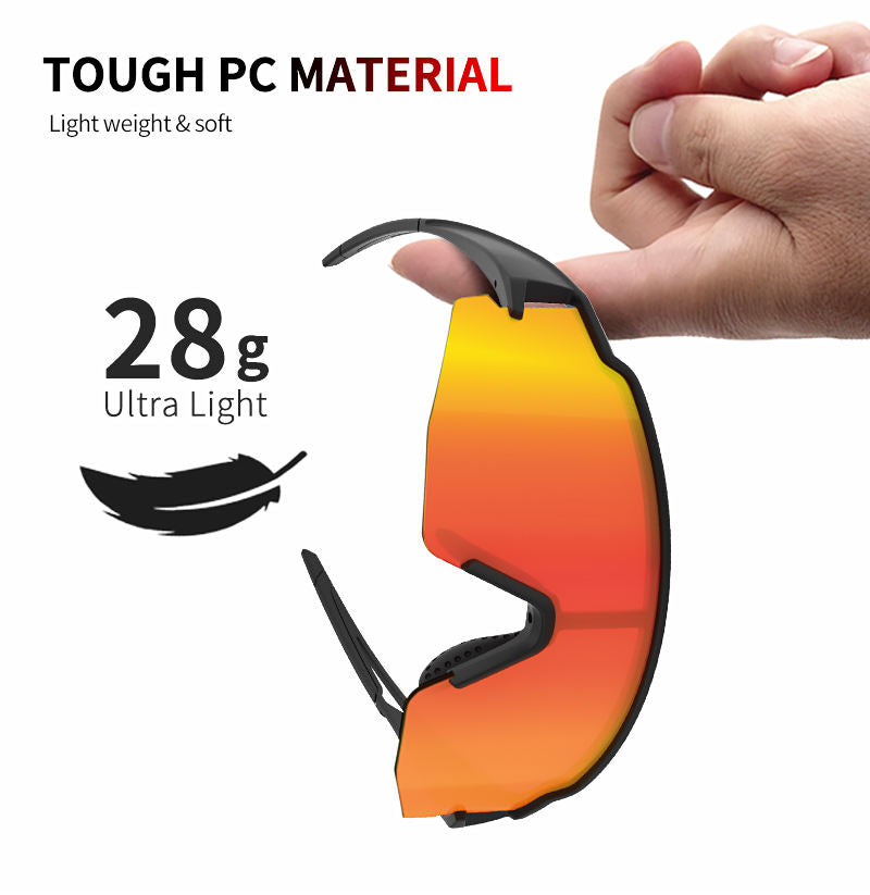 UV Protection Cycling Sunglasses with Interchangeable Lenses, Sport Bike Eyewear for Road & Mountain Cycling