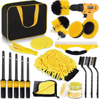 20PCS Auto Detailing Brush Drill Cleaning Set, Car Cleaning Tools Kit for Interior & Wheels