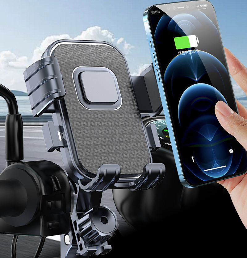 Universal Motorcycle And Bike Phone Mount Holder with Handlebar Lock – Fits Most Models