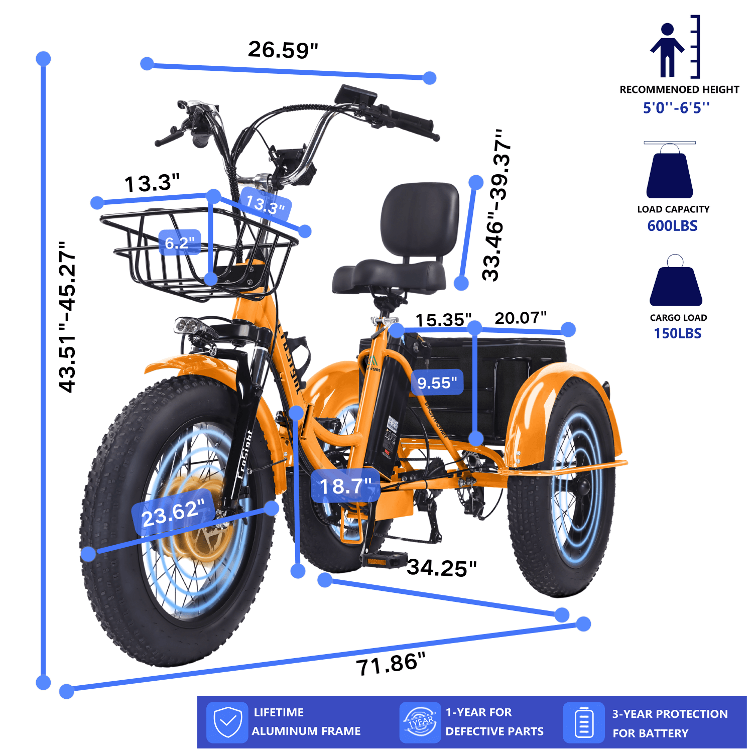 CroSight 2.0 Smart Bluetooth Foldable Electric Trike