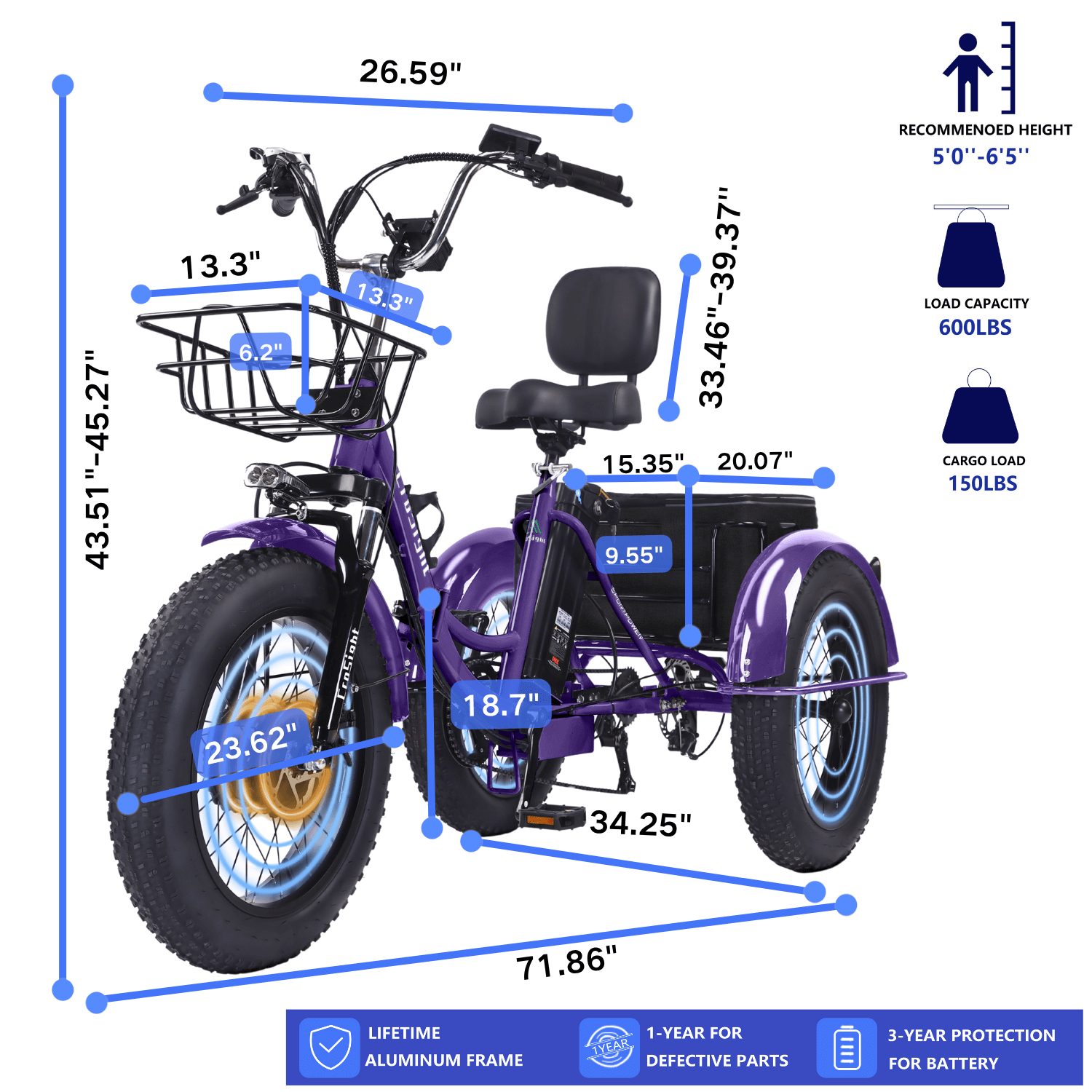 CroSight 2.0 Smart Bluetooth Foldable Electric Trike
