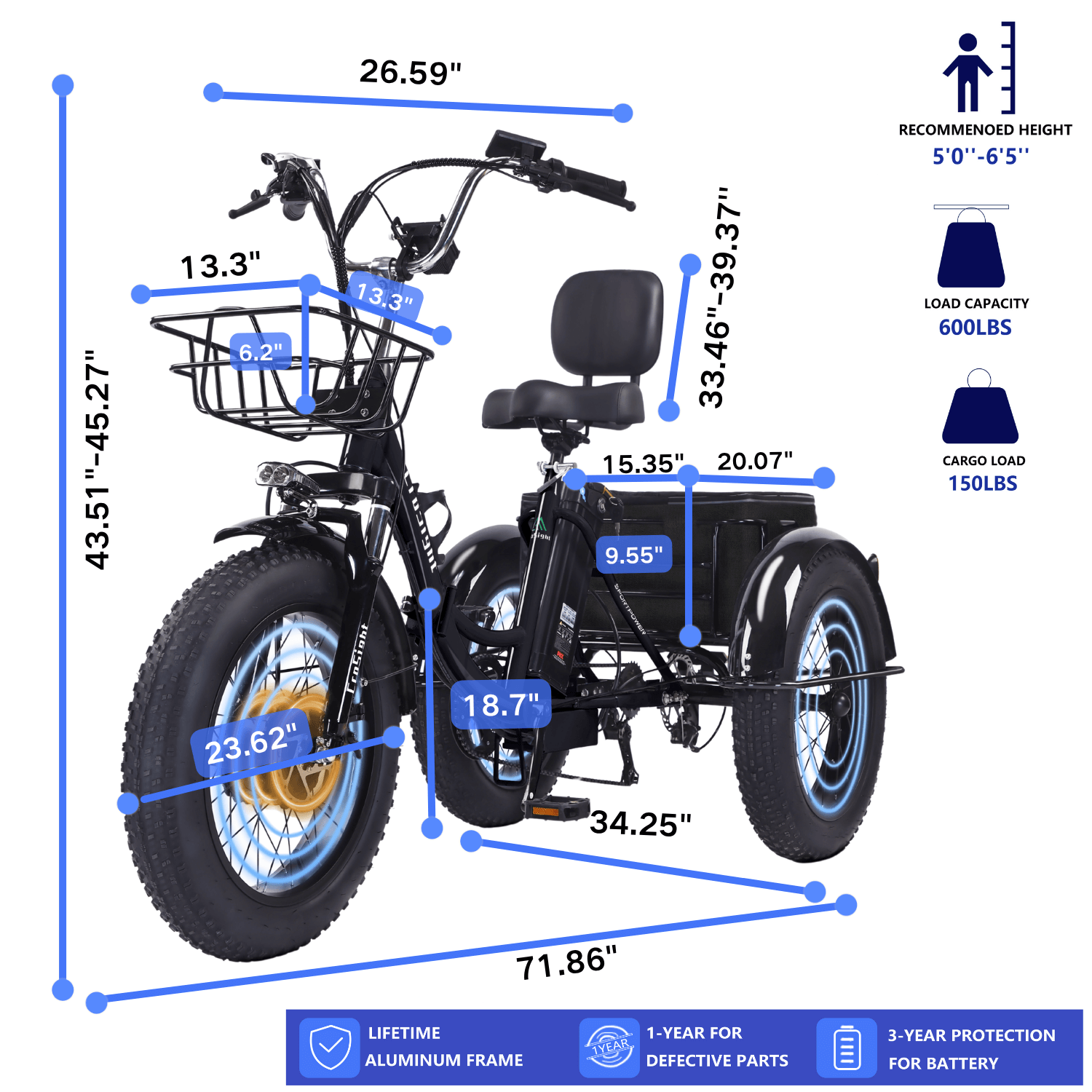 CroSight 2.0 Smart Bluetooth Foldable Electric Trike