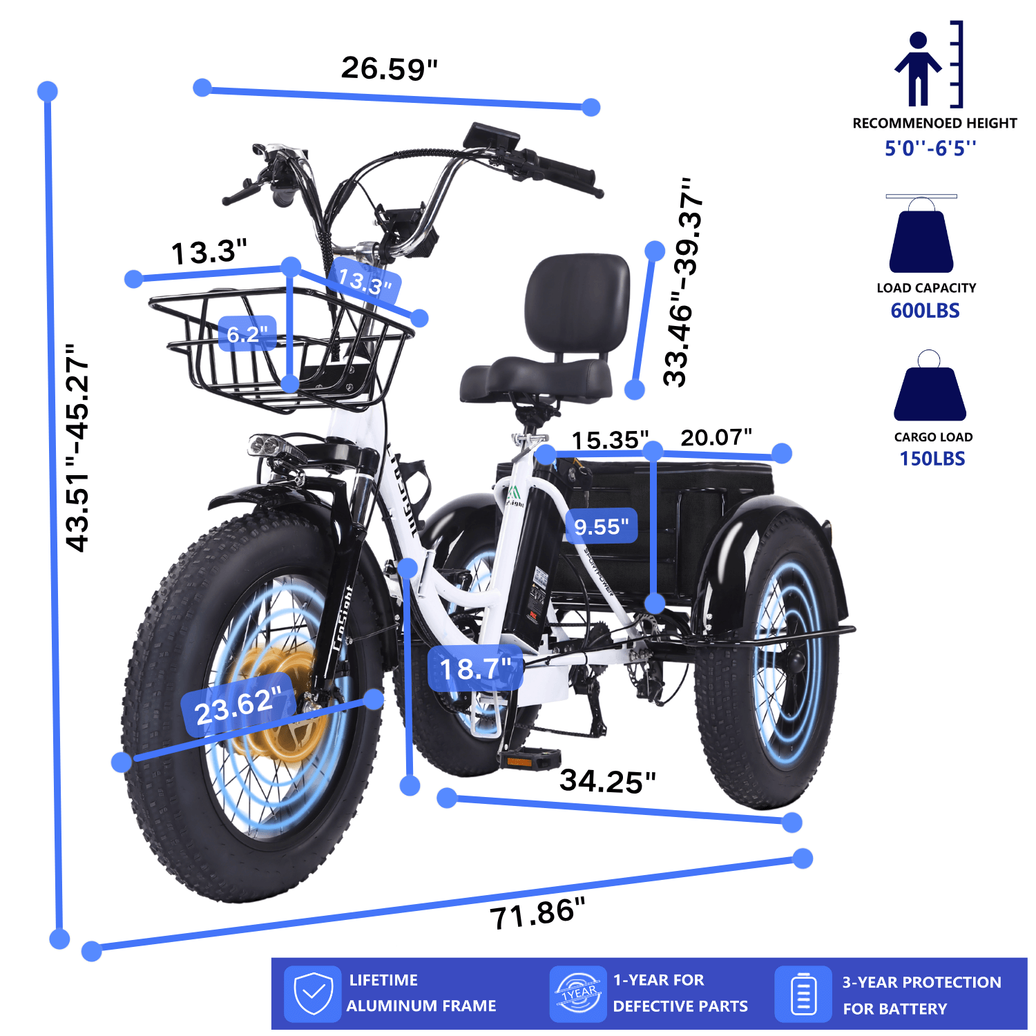 CroSight 2.0 Smart Bluetooth Foldable Electric Trike
